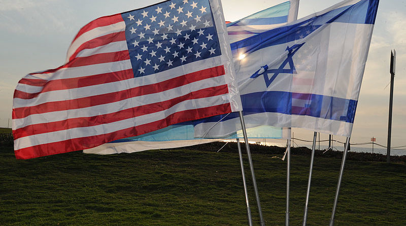 us and israeli flags
